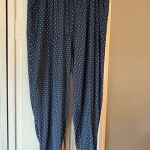 Navy Blue Printed Pajama Pants